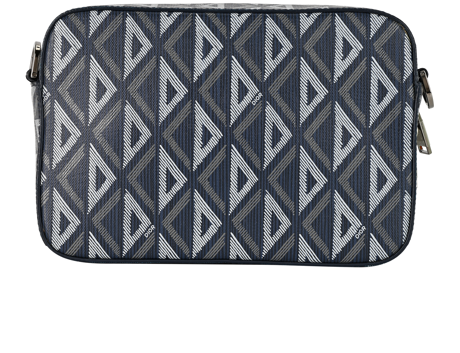 CD Diamond Print Safari Messenger, &pound;1,100, Handbags, Blue, Canvas, Back view